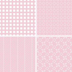 Cute different vector seamless patterns.