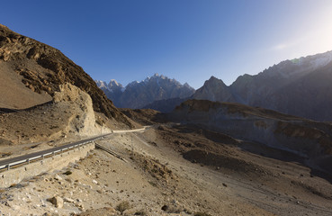 View on the new silk road National Highway 35 or China-Pakistan Friendship Highway.