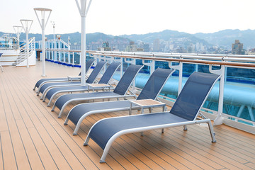 Beach chairs on the deck