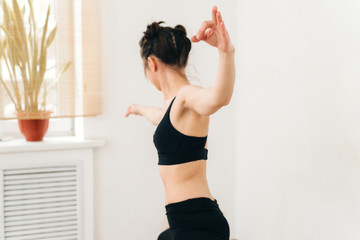 Young attractive girl do yoga