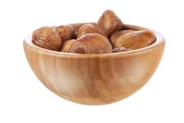 Dries fig on white background