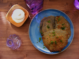 Belarussian cuisine : Potato Pancakes. Vegetable fritters, latkes, draniki.
