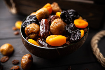 A mix of dried fruit