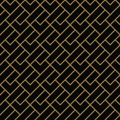 seamless geometric pattern by stripes line . Seamless vector background. Black texture.