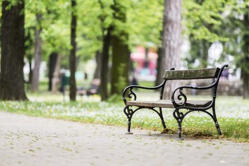 city park bench isolated