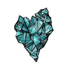 Vector sketch of crystal heart
