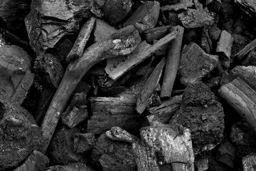 Black charcoal texture background.selective focus