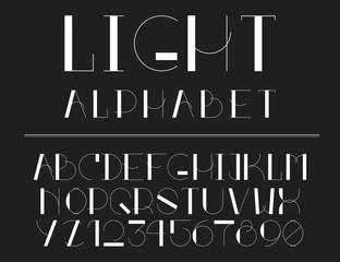 Modern line alphabet. Hipster abstract vector font.