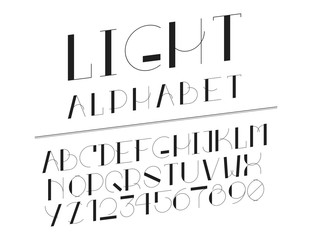 Modern line alphabet. Hipster abstract vector font.