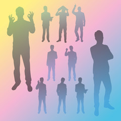 People silhouette set