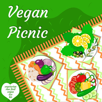 Vegan picnic in the open air