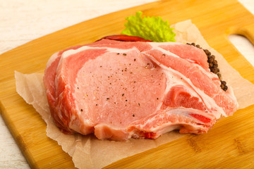 Raw pork cutlet