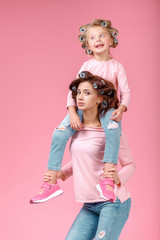 mother and daughter having fun together