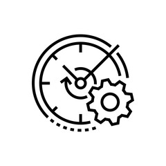 Watch and gear - line design single isolated icon