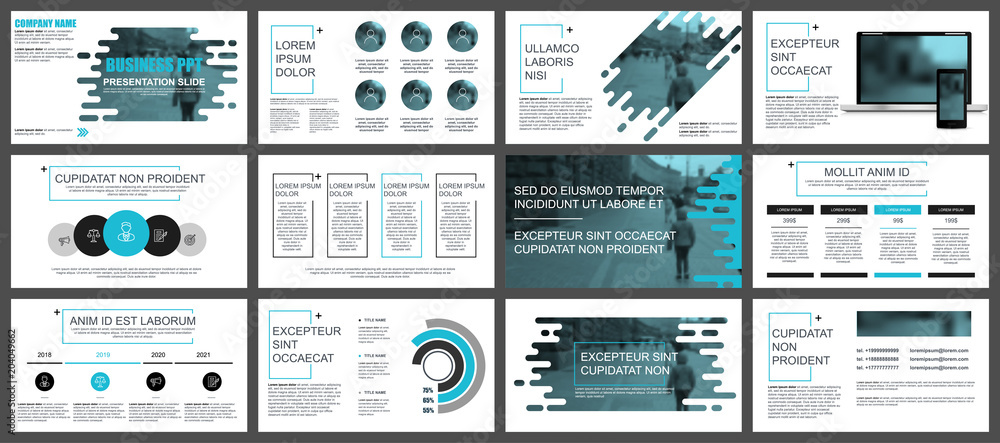 Poster blue and black business presentation slides templates from infographic elements.