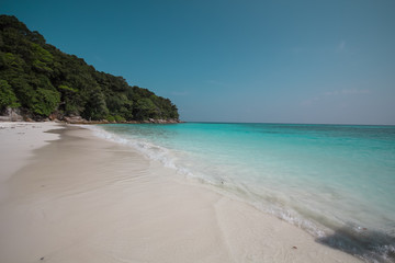 Beautiful tropical Thailand with beach, Blue Sea and White Sand