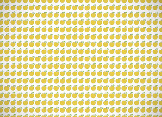 Horizontal card. Pattern with cartoon yellow apples.