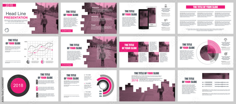 Aufkleber pink business presentation slides templates from infographic elements.