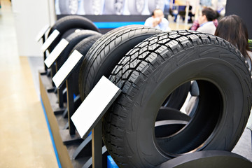 Tires in car store