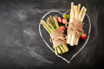 Seasonal fresh spring asparagus spears