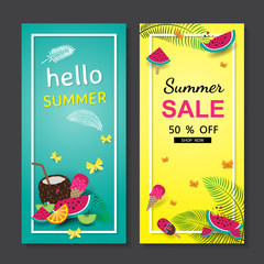 Summer sale background layout for banners.Vector illustration template.