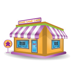 3d board game cafe building