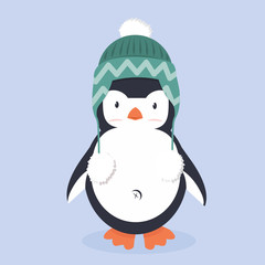 Cute Penguin characters with hat