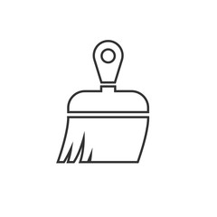 Paint brush icon, solid logo illustration, pictogram isolated on white background