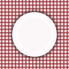 plate on the tablecloth. vector illustration