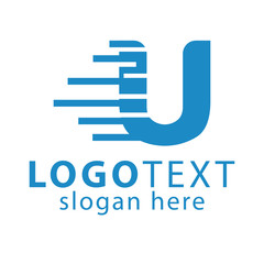 U Letter With Speed Logo Vector Template