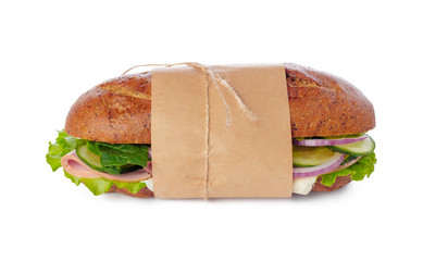 sandwich on white background