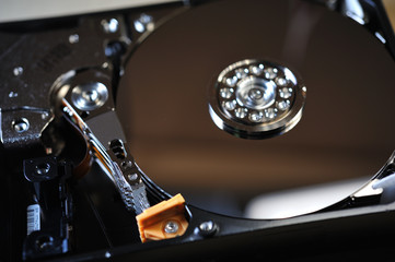 Hard drive close up