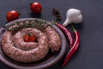 Homemade baked sausage