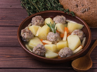 Soup with meatballs