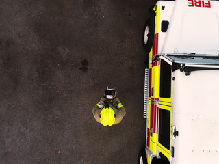 Firefighter using drone in the UK