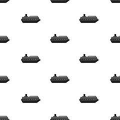 Seamless pattern with the black ship.