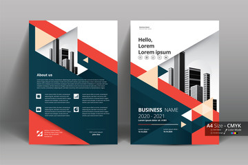 Yellow and Gray Brochure , Flyer  with triangle layout template