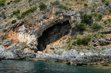 Italy - Sea Bay and beach view from the coastline in the Calabria region