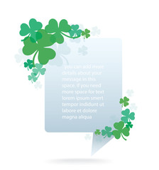 cute green clover leaf info graphic background vector illustration