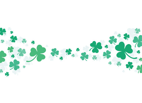 cute green clover leaf background vector illustration