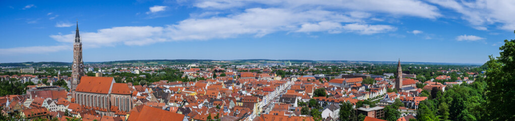Naklejka na ściany i meble Panorama von Landshut