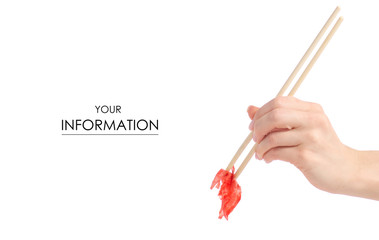 Marinated Ginger sushi in hand pattern