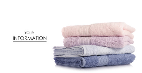 A stack of towels pink blue pattern