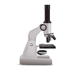 Realistic Detailed 3d Laboratory Microscope. Vector