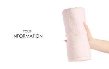 The pink towel roll in hand pattern