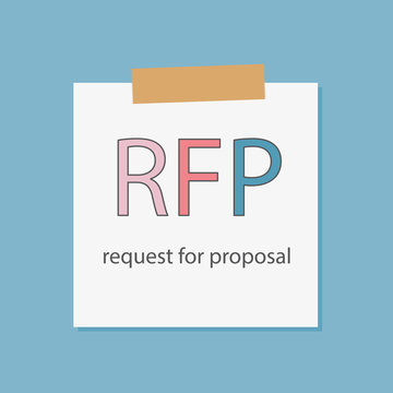 RFP Request For Proposal written in a notebook paper- vector illustration