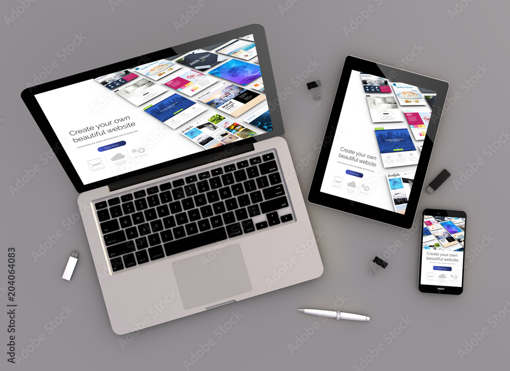 Wall mural responsive design website builder zenith view