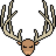 Obraz premium vector pixel art deer head