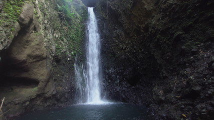 Fototapeta na wymiar Waterfall in green rainforest. waterfall in the mountain jungle. Bali,Indonesia. Travel concept.