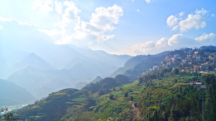 Naklejka premium Sa Pa, north vietnam mountains
